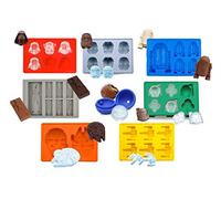 Juego de 8 bandejas de Hielo de Silicona de Star Wars: Stormtrooper, Darth Vader, X-Wing Fighter, Millennium Falcon, R2-D2, Han Solo, Boba Fett y Death Star Ideal para gelatina, jabón para Hornear