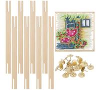 Juego de 8 barras de estiramiento con 100 pines dorados, ideal para proyectos de bordado y arte, marcos de lienzo de madera