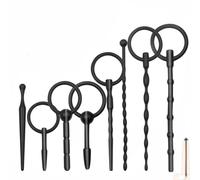 Juego de 8 barras fijas negro para fitness para hombre tubos huecos flexibles, accesorios para fitness al aire libre - hlM35 (A)