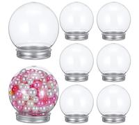 Juego de 8 bolas de nieve para armar uno mismo, con globo de plástico y tapa de aluminio