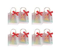 Juego de 8 bolsas de regalo transparentes de PVC para decoraciones de Navidad, bolsas de almacenamiento transparentes, suministros de promoción