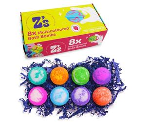 Juego de 8 bombas de baño de Zimpli, hechos a mano para mujer, juego de spa hidratante, certificado biodegradable