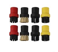 Juego de 8 boquillas de cepillo de limpieza a vapor compatibles con modelos Karcher Sc1 Sc2 Ctk10 Sc3 Sc4 Sc5 Sc7 Nylon Plus diseño de alambre de acero inoxidable para limpiar huecos desagües y