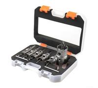 Juego de 8 brocas de núcleo con punta de carburo TCT de 16-35 mm para metal de acero inoxidable con vástago hexagonal, compatible con taladros inalámbricos y B