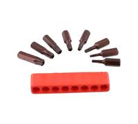 Juego de 8 brocas de seguridad para Torx TS8-TS40 para taladro eléctrico, manipulador para brocas de prueba en soporte compacto, herramientas manuales esenciales para electrónica