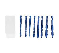 Juego de 8 brocas excéntricas de cabeza inclinada, brocas de acero de tungsteno de alta resistencia M35 con vástago hexagonal de 1/4 de pulgada para vidrio, baldosas, mármol,