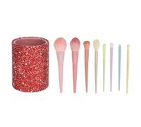 Juego de 8 brochas de Maquillaje de Pelo Suave, brochas cosméticas para Polvos Sueltos, Rubor, Sombra de Ojos con Caja de Almacenamiento de Purpurina, Juego de brochas de