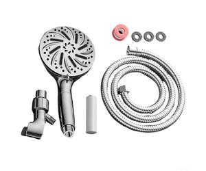 Juego de 8 cabezales de ducha de mano con 1 función, mango desmontable, filtro de agua integrado, modos de pulverización de masaje trasero, soporte de manguera, accesorio de baño (cabezal de ducha +