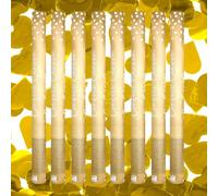 Juego de 8 cánones de confeti Corazones Oro 60 cm - Alcance 5 a 8 m - Lanzador Confetis Boda Salida de los novios Lluvia Metálica Aire Comprimido - Cumpleaños o Nochevieja - Zenda Club