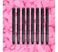 Juego de 8 cánones de confeti mariposas blancas 60 cm, alcance 5-8 metros, confeti biodegradables, ideal para bodas, cumpleaños, baby shower fiesta, efecto mariposas blanco. (rosa)