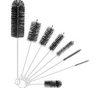 Juego de 8 cepillos de limpieza de nailon negro para pajitas y mangueras, para botellas de cuello estrecho, biberones, cepillo de botella
