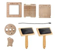 Juego de 8 cepillos para cardar - Peine de lana con mango liso | Juego de tabla mezcladora, herramienta para pelo de animales, cardificador de para cachorros, cepillo de preparación de fibra para