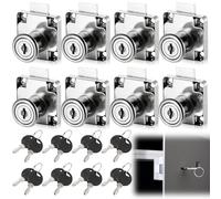 Juego de 8 cerraduras para muebles de cilindro, armario y buzón, cajón, juego de cerradura de cajón para muebles, armario