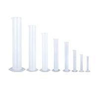 Juego de 8 cilindros de medición de 10 a 2000 ml, cilindros de laboratorio de marcado de 2 lados, cilindro graduado multifuncional para laboratorio