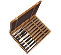 Juego de 8 Cinceles para Tornear Madera Faithfull HSS en Caja de Madera