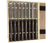 Juego de 8 cinceles para torno de madera en caja, herramientas y accesorios para carpintería