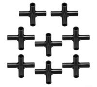 Juego de 8 conectores de tubería de PVC de 4 vías para construir marcos de jardinería estables y soportes de plantas de interior con material ABS (8 mm)