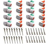 Juego de 8 conectores DT, conector alemán para coche, 2 pines, conector eléctrico impermeable, 22 - 18 AWG serie DT para coche, camión, barco