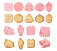 Juego de 8 cortadores de galletas en 3D, de plástico, para pan, galletas, sellos, cortadores de galletas para aperitivos, helados, donuts, pasteles, panes, bolas de arroz, moldes para hacer masa de