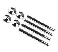 Juego de 8 cubiertas y collares para tubos de radiador de baño adecuados para tubos de 15 mm que ofrecen ocultación de efecto cromado (cromo)