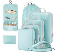 Juego de 8 cubos de embalaje de compresión para maletas, organizador de equipaje, bolsas de viaje para llevar, juego de bolsas organizadoras expandibles con 4 cubos de embalaje compresibles, artículos
