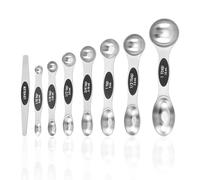 Juego de 8 cucharas medidoras magnéticas de doble cara, con escala y nivel, juego de cucharas medidoras, cuchara medidora digital, cuchara medidora con escala