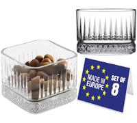 Juego de 8 cuencos de cristal cuadrados de cristal de 235 ml, para helados, cuencos de cristal, cuencos de postre, helados y para fruta, cuencos de postre