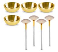 Juego de 8 cuencos para mezclar y cepillos faciales con cuenco de acero inoxidable y cerdas de nailon para el cuidado de la piel, maquillaje, cosméticos aptos para viajes