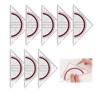Juego de 8 escuadras de plástico, triángulos geométricos, escuadras flexibles, escuadras de dibujo, transportadores, escuadras para dibujar círculos, juego de geometría para oficina, diseñadores
