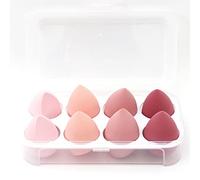 Juego de 8 esponjas de maquillaje para maquillaje, sin látex, vegano, esponja de belleza para maquillaje y base de huevos, para crema en polvo (rosa)