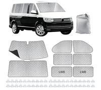 Juego de 8 Esteras térmicas Cabina de Conductor para VW T5 T6 LWB, Alfombrillas térmicas para Cabina Parasol para Parabrisas de Coche Adecuada Interior Parasol Interno de Lujo