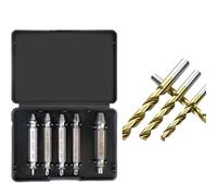 Juego de 8 extractores de tornillos dañados, herramienta de extracción de tornillos HSS con 3 brocas giratorias, removedor de tornillos y juego de brocas extractoras para daños rotos, juego de brocas