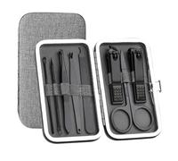Juego de 8 herramientas portátiles para manicura, de acero inoxidable, para el cuidado de las uñas, tijeras, pinzas y cortaúñas, juego C