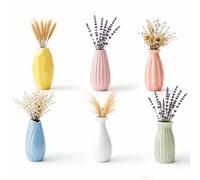 Juego de 8 jarrones pequeños de cerámica blanca, jarrones pequeños para decoración de mesa, jarrones bohemios, jarrones decorativos para el hogar, decoración del hogar, boda, mesa de comedor (variante