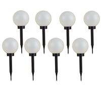 Juego De 8 Lámparas LED Solar 3 En 1 Esfera De Luz De Jardín