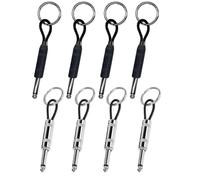 Juego de 8 llaveros Marshall, 4 llaveros de acero inoxidable y 4 portátiles de piel sintética para amantes de la música, rojo