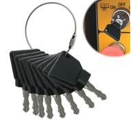 Juego de 8 llaves de encendido, llave JCB para carretilla elevadora, llavero grande compatible con excavadoras, cargadoras, manipuladoras telescópicas, carretillas elevadoras JCB Bomag Skytrak New