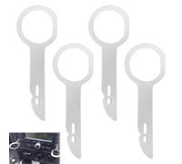 Juego de 8 Llaves de Extracción de Radio para Coche, Herramientas de Desmontaje y Modificación de Audio, Aleación Plateada, 68mm x 9mm