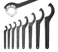 Juego de 8 llaves de gancho, 22 - 65 mm C, llaves de gancho ajustables, llave para tuerca redonda, mandril de gancho con nariz para tuercas ranuradas, tuerca de sujeción de torno