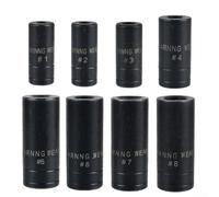 Juego de 8 llaves de vaso de 1/4 pulgadas 3/8 pulgadas para reparaciones automotrices y domésticas, cabezal de conversión de acero al carbono para Dur