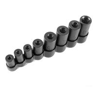Juego de 8 llaves de vaso de grifo, kit de herramientas de reparación de roscas de acero inoxidable para trinquetes de 1/4 y 3/8 pulgadas, tamaños grabados para un agarre seguro, diseño compacto para