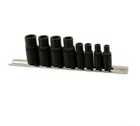 Juego de 8 llaves de vaso para llaves de corte de rosca de 1 5 mm a 12 mm, incluye enchufes de 1/4 y 3/8 para uso con trinquetes
