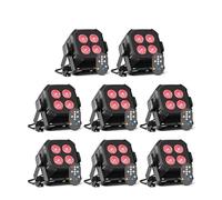Juego de 8 luces LED Par cuadradas de 4 x 8 W, RGB, for escenario, control remoto y DMX, for DJ, bodas, fiestas, clubes, discotecas y eventos.,Potente