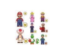 Juego de 8 minifiguras de acción de Super Mario Bros., Luigi Mario, juego de dibujos animados, minifiguras,