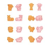 Juego de 8 moldes para galletas, moldes para repostería, forma de animal de granja, cortador de galletas, herramienta pequeña para hacer galletas