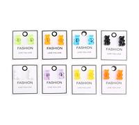 Juego de 8 pares de aretes de oso de goma de acrílico de color caramelo dulce con poste de resina, aretes de oso de dibujos animados, joyería de moda, conjuntos de aretes unisex para mujer