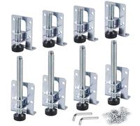 Juego de 8 patas ajustables para muebles, 55/104 mm, patas de nivelación de muebles resistentes, patas de metal de altura ajustable con 48 tornillos pequeños y 2 llaves Allen para armarios, encimeras,