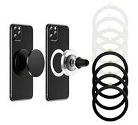 Juego de 8 pegatinas magnéticas de 0,4 mm, ultrafinas, anillo magnético para teléfono móvil, compatible con iPhone y Samsang, incluye mediador de sujeción, soporte para coche, cartera, anillo de metal