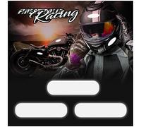 Juego de 8 pegatinas reflectantes para casco de 3M Technology™, color negro, seguridad K132 rectangular reflectante)