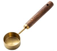 Juego de 8 Piezas de Cuencos y Cucharas Medidoras de para acero Inoxidable con Mango de Nogal para Cocina para profesional y Repostería Precisa Talla Única(D)